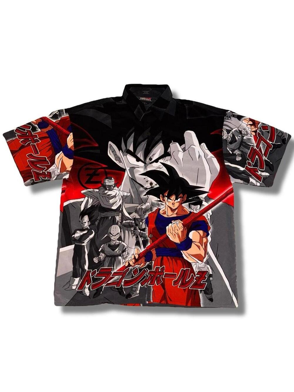 Vintage Y2K Dragon Ball Z all over print button up shirt - Size XL